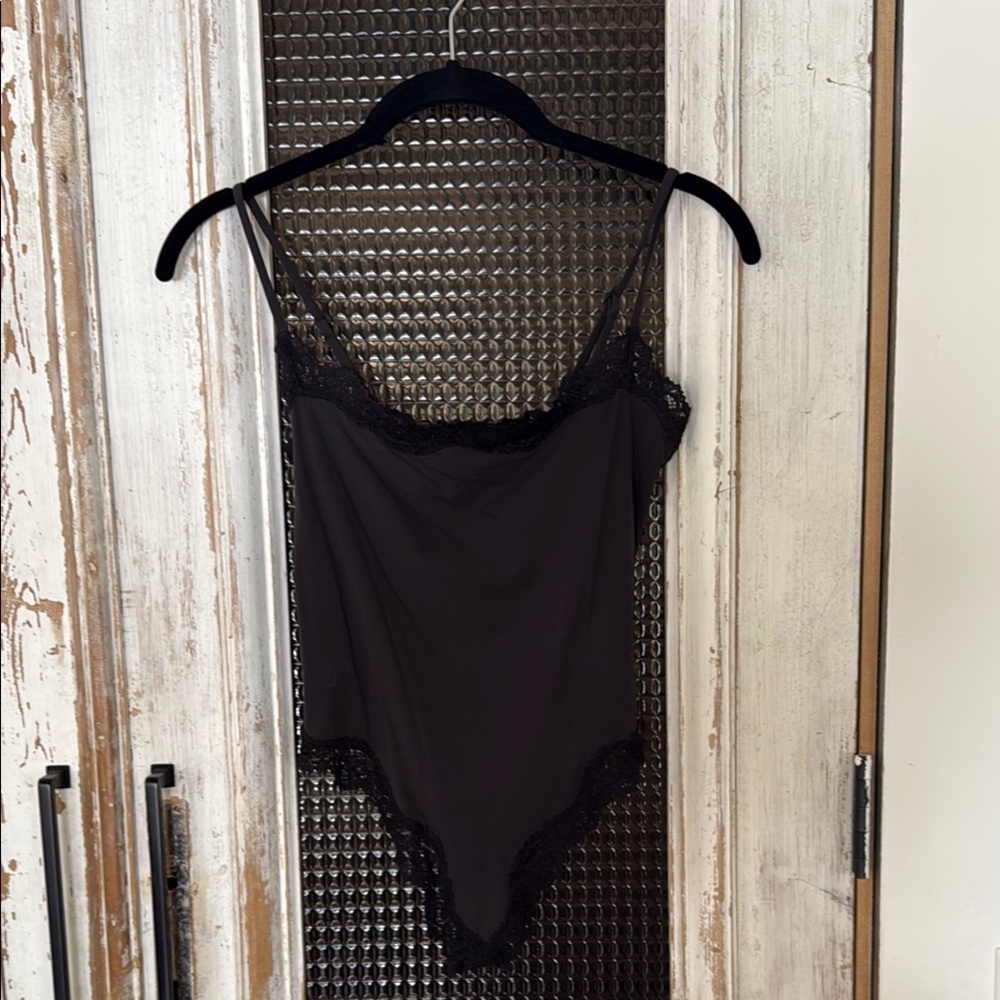 SKIMS Black Chemise Sleek Spaghetti Straps